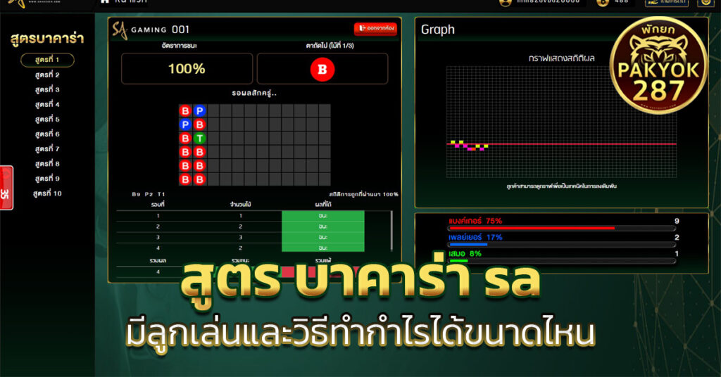 สูตร บาคาร่า sa